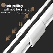 1 Set 23.26-41.54 Inch, 27.56-49.21 Inch Extendable Wall Or Ceiling Mount Curtain Track System, Suitable For Track Curtains, Expandable Ceiling Curtain Rail, Room Divider Rod, Fully Adjustable Sliding Curtain Track (No Assembly Required)