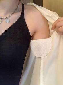 50pcs/Set Disposable Non-Woven Fabric Invisible Pad Anti-Sweat Patch, Minimalist White Underarm Anti-Sweat Patc - one-size - View 3