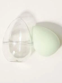 1 件干湿两用化妆海绵套装（带蛋壳容器），非乳胶化妆海绵 + 蛋壳容器，可重复使用和可清洗的化妆涂抹器，适用于粉末和液体，柔软饰面，男女日常化妆混合工具，日常和旅行的便携式必备品 - 彩色 - 查看 9
