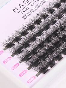 60 Clusters Fluffy Lash Clusters DIY Individual Lash Extensions Fluffy False Eyelashes Segmented Crossover Extensions,Manga Eyelashes Reusable, ,Fluffy Layered Eyelashes Create More Beautiful Eyes - CC - 查看 4