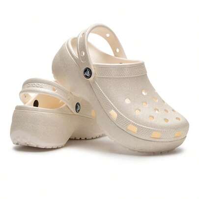 Crocs Dép bít mũi/dép lê nữ kiểu clog bóng mượt cổ điển mới năm 2026, giày casual thoải mái, nhẹ nhàng 207241-0WV