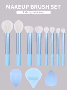 15支/13支/11支/8支/6支化妆刷套装，包含散粉刷、腮红刷、高光刷、眼影刷、睫毛刷、眼线刷、斜角化妆海绵、圆形化妆海绵、圆形粉扑、三角形化妆海绵、三角形粉扑。美妆工具、化妆刷套装、化妆刷套装、化妆刷套装、完整化妆套装、化妆刷套装、完整化妆套装、化妆刷套装、化妆刷套装、化妆礼品套装、套装、赠品、专业化妆刷、完整化妆套装 - 淺藍色 - 查看 16