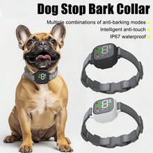 Nuevo collar antiladrido con control táctil de colores, collar de entrenamiento para perros con descarga eléctrica y vibración, múltiples modos antiaullido, sensor de alta resolución, sensibilidad ajustable, impermeable IP67 - Multicolor - Ver 12