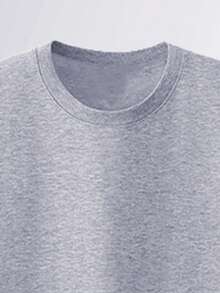 Men's Simple Print Round Neck Sleeveless Tank Top, Summer - Grey - View 4