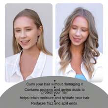 Set de 4 piezas para rizar el cabello sin calor: Diadema con varillas para rizar, horquillas con anillos para el cabello, lazos elásticos para el cabello, herramienta de peinado ondulado suave DIY para rizos en cabello medio a largo, rulos, rizos sin calor, rizado del cabello, productos y accesorios para el cabello para la peluquería, la belleza y los productos esenciales de viaje