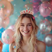 2 件套生日绶带丝带这是我的生日皇冠头饰水钻生日头饰生日绶带带别针生日快乐皇冠和绶带丝带用于生日派对舞会装饰新娘头饰