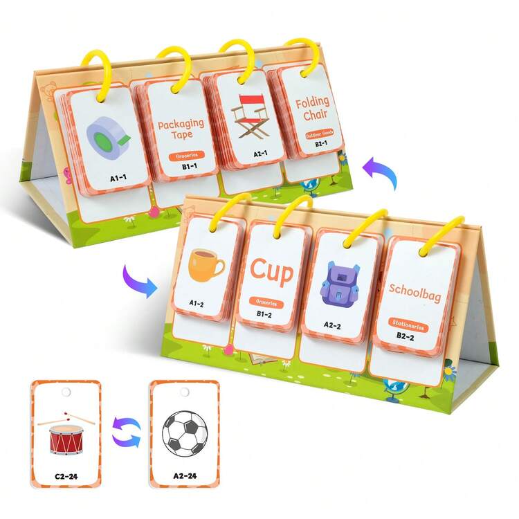Cartões de memória fonética Aprenda a ler Jogos de construção de palavras CVC, jogos de palavras visuais para materiais de sala de aula do jardim de infância, atividade de aprendizagem de fonética pré-escolar, brinquedos de terapia da fala para educação especial (cores e detalhes são aleatórios) - Multicolorido - Ver 9