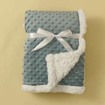 1pc Baby Double Layer Fleece Blanket, Dotted Touch Soft Stroller Blanket For All Season