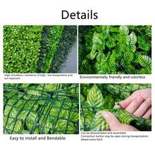 1pc Artificial Ivy Privacy Fence Screen, Artificial Hedges Fence, Anti-Ultraviolet Faux Ivy Hedge For Outdoor, Garden Decor, Watermelon Leaves Home Garden Fence Decoration Faux Greenery Decoration Outdoor Garden Decoration, Fake Plants - Multicolor - View 7