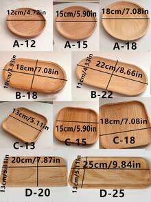 1 pièce Plateau en bois, plateau de service en bois rond/carré/ovale, petite assiette en bois pour le lait, les collations, la photographie, en bois de hêtre, simple et