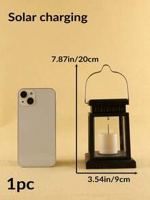 1pc Solar Powered Black Palace Style Lantern, Copper Wire String Lights, Candle Wick, Solar Outdoor Lighting, No Charging Required, Solar Powered, Outdoor Packaging Solar Pendant Light, Waterproof Solar Light, With 20 LED Beads, Suitable For Garden, Yard, Lawn, Patio, Parasol, Tent, Tree, Courtyard, Path, Etc. - Huang Guang - View 9