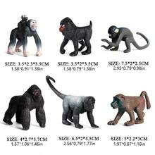 6/12pcs Simulation Monkey Animal Model Set Chimpanzee Model Children's Education Toy Cake Decoration Halloween Christmas Gift - Multicolor - View 11