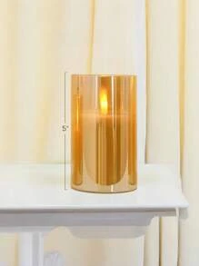 1pc/3pcs Flameless LED Candles, Flickering Battery Powered Candles, Electric Candle Set, Gold Glass Effect, With Remote Control Timer, 4 Inch, 5 Inch, 6 Inch Gifts Birthday Graduation