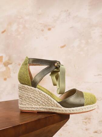 女士圆头粗高跟凉鞋，新款时尚性感系带闪亮优雅正装鞋，厚底坡跟夏季凉鞋，适合派对、宴会、约会、春季休闲穿着