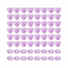 50PCS 9.8*11mm Acrylic Beads Heart Shape Loose Beads  For Jewelry Making DIY Craft - 紫色 - 查看 2