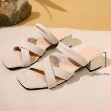 Women's Sexy Criss-Cross Strap Sandals, Minimalist Design, Chunky Heel, Open Toe