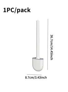 1-Pack Silicone Toilet Brush, Compact Wall-Mounted Cleaning Brush, Detachable Long Handle, Ventilation Holes, Leak-Proof, Flat Head, Soft Bristles, Quick Drying, Made Of PP And TPR Bathroom Decor Summer