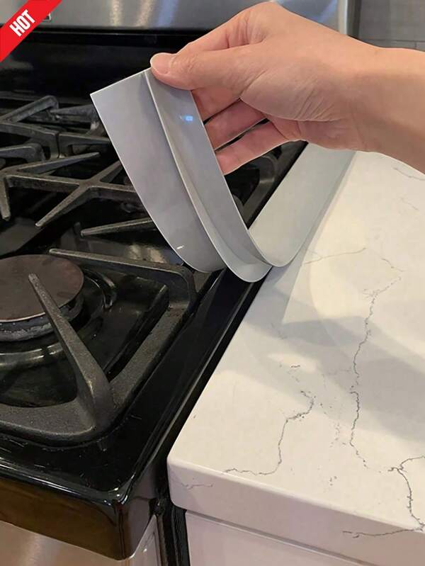 2/4 peças de tira de silicone orgânico resistente a altas temperaturas para cozinha, tampas de silicone para fogão, tira de vedação macia para fogão a gás resistente a óleo e sujeira, tampão de silicone para tampa de vão de balcão de fogão de cozinha - preenchimento flexível de espaço de fogão, preenchimento de vão de forno resistente ao calor que veda vãos entre o fogão e o balcão, protetor de vão de fogão fácil de limpar (branco/cinza/preto)