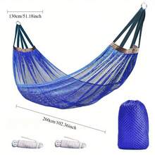 Hamac d'extérieur, hamac en maille super doux et respirant, fabriqué en nylon rafraîchissant, convient pour l'intérieur, le balcon, le patio, le jardin, le camping, le trekking - Multicolore - Voir 5
