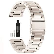 Pulseiras de relógio de corrente de metal de liberação rápida, pulseira de relógio de elos de aço inoxidável 20 mm, 22 mm, serve para Galaxy Watch 5/4/3, Garmin Watch, relógio para homens e mulheres
