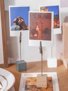 10 piezas Soportes de menú/Porta tarjetas de lugar de madera, adecuados para etiquetas de precios, fotos, letreros de escritorio y números de mesa