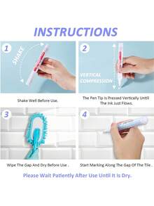 Waterproof Grout Restorer Pen Grout Tile Pen - Multi-Purpose Tile Repair Marker For Wall & Floor, Stain-Resistant & Grout Colorant With Precision Tip (Bathroom, Kitchen, Indoor/Outdoor Use) Stickers Sticker