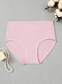 Set de 5 piezas de ropa interior para mujer de talla grande con diseño de lunares, transpirable y cómoda, de cintura alta
