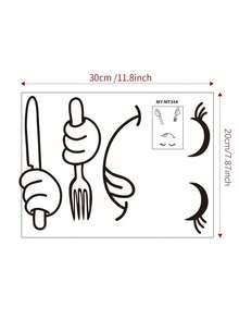 1 件卡通图案冰箱贴纸，黑色 PVC 自粘冰箱贴花，用于厨房装饰、贴纸、墙贴花、乙烯基贴花用于家庭装饰、春季装饰品刷新您的家、节日装饰贴纸礼物生日毕业房间装饰墙壁装饰浴室装饰卧室装饰房间装饰用品客厅装饰房屋装饰家居装饰客厅墙壁艺术墙纸个性化贴纸