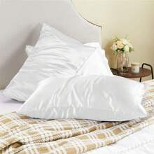1 Stück Kissenbezug aus Satin-Seide, geeignet für Haar und Haut, mit Umschlag verschlossen, weicher Kissenbezug für Schlafzimmer, super weich, kühl und atmungsaktiv, ungefüllt, maschinenwaschbar, hochwertige Satin-Seide Kissenbezug, geeignet für Standard Größen M L XL Kissen, 20x26 20x30 20x36 20x40 Zoll, Hotel-Qualität Satin Kissenbezug Schutzhülle