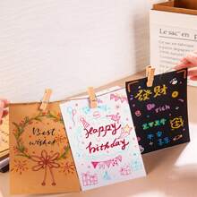 (20 pièces par paquet) Cartes postales vierges épaisses en papier kraft fait main, marque-pages, papier à graffiti et à peindre, fournitures scolaires
