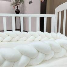 1pc Baby Bed Surround Hand Woven Strip Knotting Four Strand Fried Dough Twists Braid Anti-Collision Soft Bag Baby Bed Surround