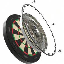 Deluxe Edition Darts Aspar Dart Board | Steel Tip Dartboard With Self Recovering Sisal Bristles & Rotational Score Ring | Thin Wire Regulation Competition Size Dart Board Set | Professional Darts Accessories - Standard - View 3