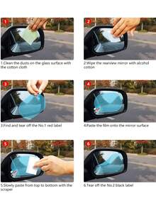 Phim trong suốt chống mưa-2 cái/1 cái/4 cái-Phim trong suốt chống mưa cho xe hơi, bảo vệ ống kính sau, phim chống thấm nước, phụ kiện dán xe hơi - Nhiều màu-1 cái - Xem 3