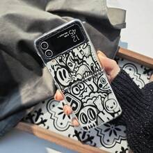 1 pezzo Cover telefonica trasparente rigida con motivo semplice e minimalista di piccolo mostro carino, scheletro e fantasma di Ognissanti compatibile con Samsung Z Flip/Fold Series - Multicolore - Visualizzare 2