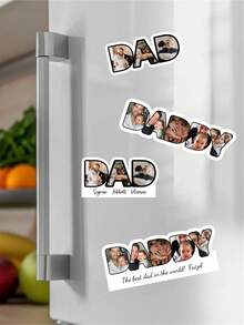 1pc Custom Best Dad Refrigerator Magnet, Dear Father Gift, First Time Dad Commemorative Fridge Magnet - Multicolor - View 5
