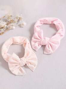 1 件装柔软薄款婴儿宽边头带儿童蕾丝头带蝴蝶结发饰婴儿头带 - 彩色 - 查看 5