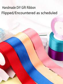 1 Piece Of 2.5CM/4cm Polyester Ribbon Gift Wrapping Ribbon Wedding Decoration Ribbon DIY Handmade Bow Ribbon Satin Ribbon Satin Ribbon Satin Ribbon Wedding Cake Decoration Chair Back Ribbon Gift Wrapping Ribbon (Different Batches Do Not Affect The Use And Appearance) - View 1