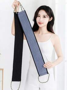 1pc Exfoliating Bath Towel, Double-Sided Scrub Strips, Suitable For Deep Cleansing And Massage (Random Color And Pattern) Back To School - Multicolor - View 2