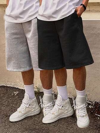 Tween-Jungen 2 Stücke Lässig Einfarbig Outdoor Pendler Street Style Einfache Bermuda Shorts