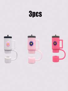 6 件装草帽，顶部带 10 毫米吸管，适用于 30 和 40 盎司无柄水壶 - 彩色 - 查看 14