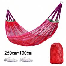 Hamac d'extérieur, hamac en maille super doux et respirant, fabriqué en nylon rafraîchissant, convient pour l'intérieur, le balcon, le patio, le jardin, le camping, le trekking - Multicolore - Voir 11