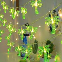 1 件椰子树灯串，清新浪漫风格，适合室内装饰，如餐厅餐柜、卧室床边、窗台