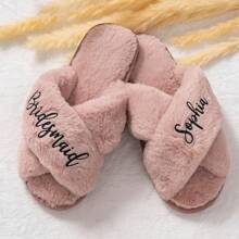 Custom Bride Slippers, Fluffy Bridesmaid Slippers, Bride Slipper Personalized, Christmas Party Gift, Fluffy Slippers, Birthday Gift, Mother's Day Gift Mother's Day Graduation, Multi-Functional, Adjustable, Durable, Ornamental, Reusable, Exquisite, Adorable, High-Quality, Modern, Colorful, Cute, Comfortable, Stylish, Custom, Personalized, Unique, Ideal Gifts For Her, Boyfriend, Girlfriend, Dad, Mom, Family, Friends, Son, Daughter, School Students, Office, Tea Room, School, Home, Home Refresh, Customized Party Accessories