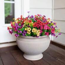 Artificial Flower (12/24pcs/Set), UV Resistant Colorful Fake Flower, Decorative Bouquet For Home Decor Garden Party Wedding Decor - Nhiều màu - Xem 7