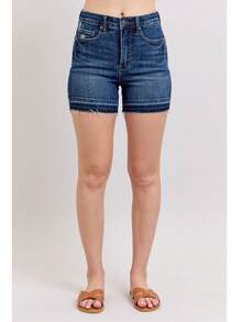 High Waist Tummy Control Destroy Release Hem Shorts