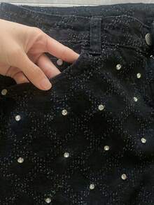 Rhinestone Skinny Stacked Jeans Mens Straight Leg Jeans Casual Pants Slim Fit Jeans Vintage Grunge Hip Hop Pants - 黑色 - 查看 5