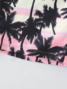 2 件套休闲男童套装：树纹无袖 T 恤和松紧腰夏威夷短裤 - 粉色 - 查看 6