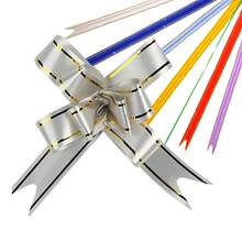 Kit 100 Easy Magic Bows Large Colorful Ribbon Bow For Gifts - Silver - View 3
