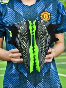 Youth Soccer Boots - Breathable, Non-Slip For Training And Competition, With Abrasion-Resistant Soles For Lace-Up Soccer Boots - Black - View 3