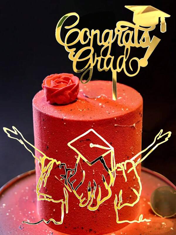 2 piezas Decoración reutilizable y elegante para pastel "¡Felicitaciones, graduado!" y decoración acrílica para pastel "Abrazando el futuro", ¡Celebra tu graduación en 2025! Perfecto para pasteles de graduación, fotos y talla grande. ¡Celebra tus logros!